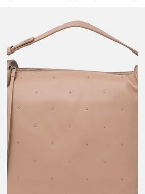 NEW ALLSAINTS KATHI STUDDED Convertible NUDE PINK Lamb Leather Backpack Bag Hobo